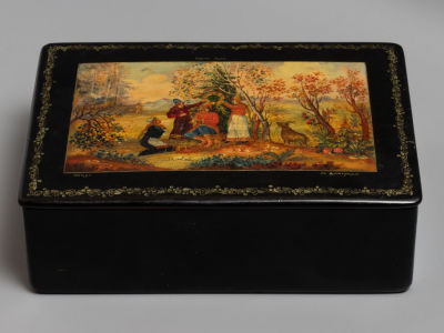 Мстера. Худ. Дмитриева М. &laquo;Песни Леля&raquo; Лаковая миниатюра. Шкатулка. Папье-маше. 1960-е гг. Разме 