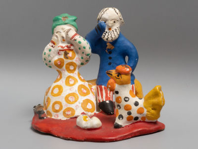 Дымковский промысел. Авт. Косс-Деньшина Е.И. "Курочка Ряба" Глиняная игрушка. Вятка. 1970-е гг. 