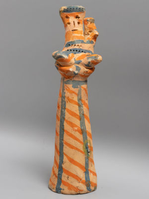 Сапожковский промысел. Авт. Кондрашов Т.А. (1913-2013) Берегиня с младенцем. Глиняная игрушка. 