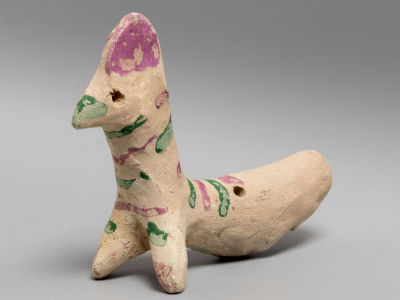 Хлудневский промысел. Петушок. Глиняная игрушка-свистулька. Калужская обл. 1980-1990-е гг. Разме 