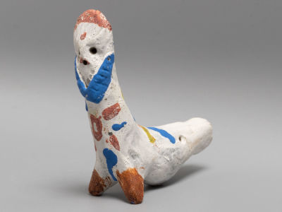 Хлудневский промысел. Индюк. Глиняная игрушка-свистулька. Калужская обл. 1980-1990-е гг. Размер 