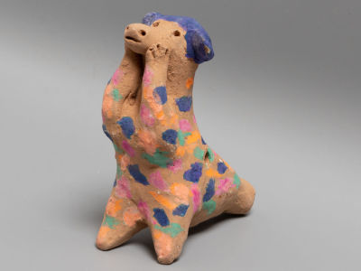 Кожлянский промысел. Авт. Дериглазова О.И. Собака. Глиняная игрушка-свистулька. Кожля, Курская 