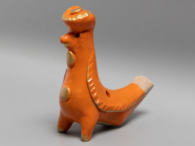 Абашевский промысел. Авт. Зоткин Т.Н. (1930-1988) Курица. Глиняная игрушка-свистулька. С. 