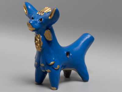 Абашевский промысел. Авт. Зоткин Т.Н. (1930-1988) Свинья. Глиняная игрушка-свистулька. С. 