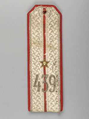 Погон. Прапорщик пехотного 439 Илецкого полка. Картон, войлок, серебристая нить, серебряный и 