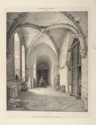 Мотте Ш. (гравер) Аббатство Сен-Вандрий. Начало XIX в. Бумага, литография.Размер 54х36 см. Удовл 