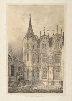 Двор отеля в Бургтерульде, Руан. 1823. Бумага, литография. Размер 54х35,5 см. Удовлетворительное 