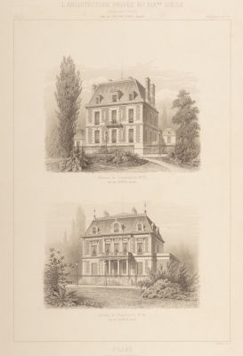 Гибер (гравер). Виллы. Из издания "L'architecture priv&eacute;e au XIXe si&egrave;cle sous Napoleon III" 