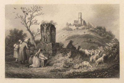 Хинклиф. Крепость Альтенбург. Первая половина XIX века(?). Бумага, офорт. Размер 15х23 см. Хорош 