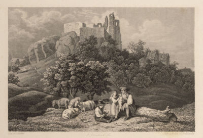 Грюневальд. Отдых пастухов у замка Альтенштайн. Первая половина XIX века(?). Бумага, офорт. 