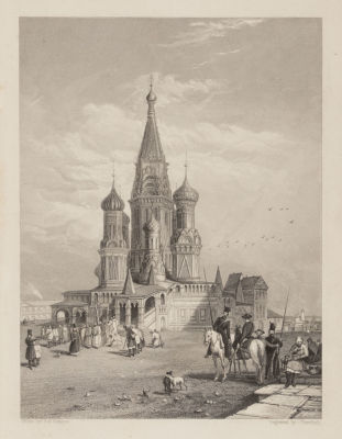 Vickers (по рисунку), Turnbull (гравер). Церковь Покрова Пресвятой Богородицы в Москве. 1835. 