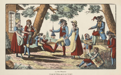 Pellerin (по оригиналу), Georgin (гравер). Сельский праздник. Середина XIX века. Бумага верже 