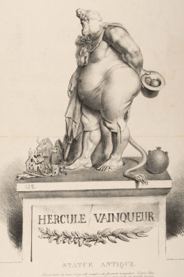 [Художник Le Charivari] Травьес де Виллер Ш.-Ж. (гравер). Геркулес-завоеватель. 1834. Бумага 