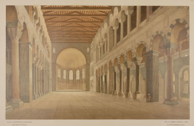 [Князь Гагарин] Внутренний вид церкви св. Дмитрия в Салониках, V-VI в. Лист 6. Хромолитография. 