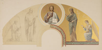 [Князь Гагарин] Православная церковь в Баден-Бадене. Стенная живопись алтарной апсиды. Лист 4. 