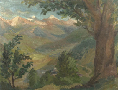 Бурковский Н. В. Красная поляна, район Сочи. 1936. Холст, масло. Размер 45,5х58 см. Условно 