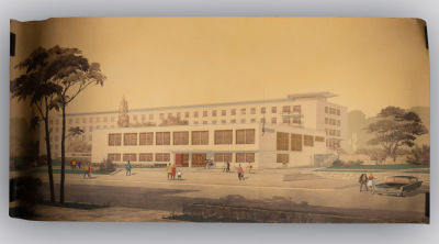 Н/х. Проект здания Института физики и математики Молдавской ССР (?). 1960-1970-е гг. Бумага 