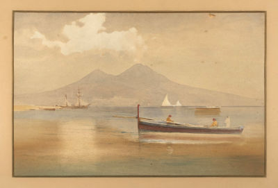 Прокофьев Н. Д. (по подписи). Неаполь. Вид на Везувий. Тихий залив. Последняя четверть XIX 