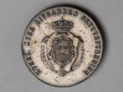 Наградной серебряный знак за точную стрельбу. Kungl. svea livgardes skytteforening. Швеция. 1958. 