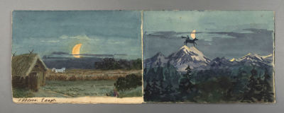 Н/х. Эскизы декораций феерии "Конек-Горбунок". Начало XX века(?). Бумага, смешанная техника. 