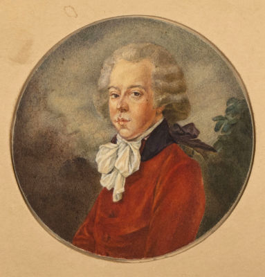 Н/х. Копия с миниатюры Г. Ф. Фюгера. Первая половина XIX века. Бумага, акварель. Размер 8,5х8,5 см.