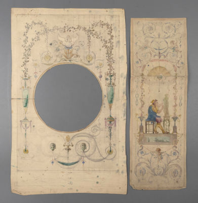 [Академия Штиглица] Ученические рисунки Калягина В. Г. Макеты монументальной росписи. 1910-е 