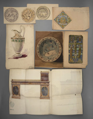 [Академия Штиглица] Ученические рисунки Калягина В. Г. 1913-1916-е гг. 7 листов. В целом у 