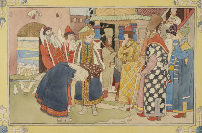 Н/х. Копия иллюстрации И. Билибина "Эпилог" к сказке "Василиса Прекрасная". 1950-1960-е гг.(?) 