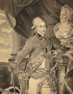 Н/х. Фаворит Екатерины II А. Д. Ланской. Копия с картины Д. Г. Левицкого (1782). Гризайль. 