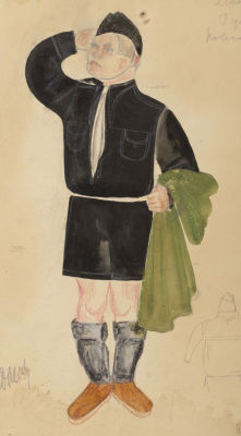 Белицкий И. С. Эскиз костюма к постановке "Повесть о солдате". 1930-е гг. Бумага, смешанная 