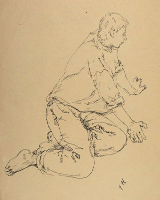 Астапов И. С. Брат Евгении. 1928. Бумага, тушь, перо. Размер 34х22,5 см. Условно хорошее 