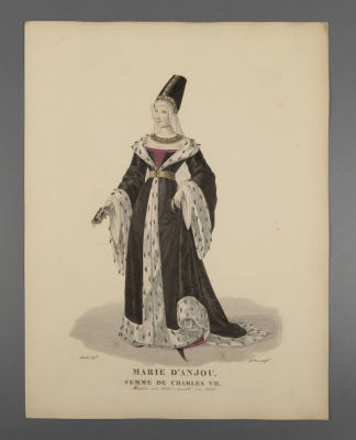 Ланте (по рисунку), Гатин (гравер). Королева Мария Анжуйская. 1827. Бумага, раскрашенная 