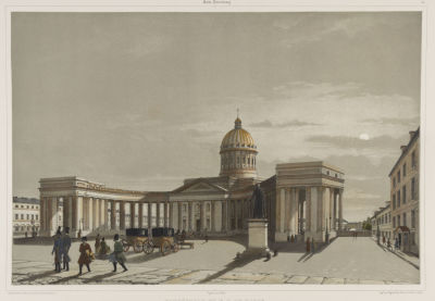 [Работал на Демидова] Дюран А. Санкт-Петербург. Казанский собор. 1848. Бумага, литография 