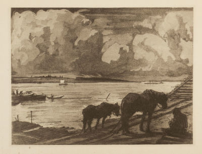 Фалилеев В. Д. У пристани. Эстамп. 1920-е гг. Размер 21,5х28 см. Условно хорошее состояние. 