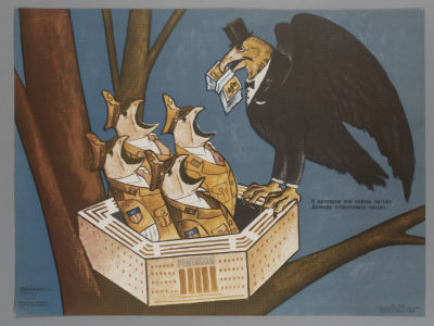 [Боевой карандаш] К долларам они любовь питают. Плакат. Размер 44х33 см. Условно хорошее 