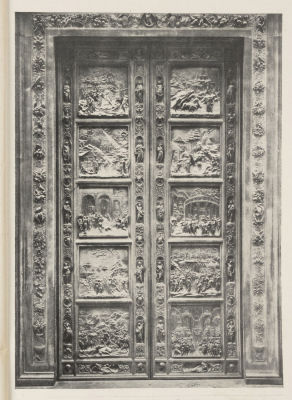 Бронзовые двери Флорентийского Баптистерия. Скульптор Л. Гиберти. Иллюстрация из 