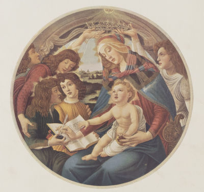 Мадонна Маньификат. С. Боттичелли. Флоренция, гал. Уффици. Цветная иллюстрация из 