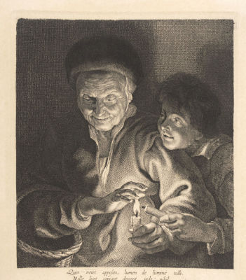 Рубенс П. П. (по рисунку), Понтиус П., Ворстерман Л. (граверы). Пожилая женщина и мальчик со 