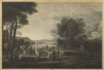 Лоррен К. (по рисунку), Лерпиньер Д., Бойделл Д. (граверы). Поклонение золотому тельцу. 1781. 