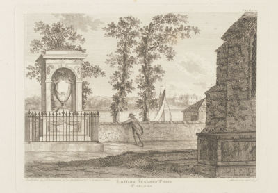 Malcolm (гравер). Гробница сэра Ганса Слоуна в Челси. Середина XIX века. Бумага, гравюра. 