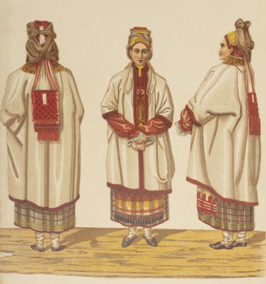 Солнцев Ф. Г. Одежда рязанских женщин. Лист из серии &laquo;Древности государства Российского&raquo;. 