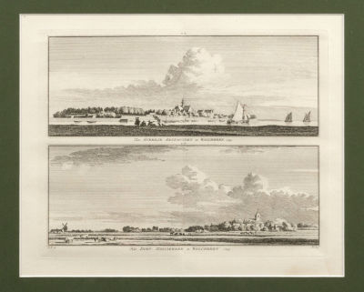 Шпильман Х. (гравер), Пронк К. (по рисунку) Виды Нидерландов. Панорамные виды городов. Корабли 