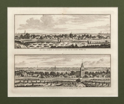 Хаан А. де Мл. (по рисунку). Виды Нидерландов. Панорамные виды на церковь и поля. 1740-е гг. 