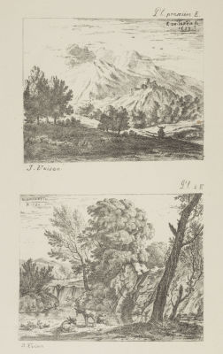 Bartholdy (гравер). Виды на горы и пастбища. XIX век. Литография. Размер 28,5х43 см. Условно 