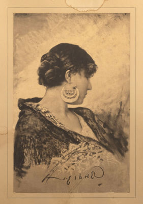 Микетти Ф. П. Портрет жены художника Аннунциаты Карминьяни. 1881-1883. Бумага, литография. 