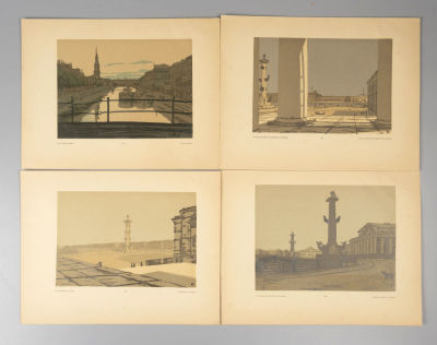 [Мир Искусства] Остроумова-Лебедева А. П. Четыре цветных цинкографий с оригинальных 