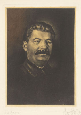 Павлов Н. А. Сталин. 1935. Бумага, литография. Размер 42х30,5 см. Условно хорошее состояние. 