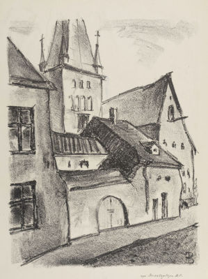 Зильберберг В. П. Вид города Таллин. 1947. Бумага, литография. Размер 46х30 см. Условно хорошее 