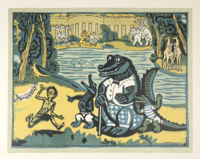 Овсянников А. Л. Мойдодыр. 1970-е гг. Бумага, линогравюра. Размер 50х58 см. Хорошее состояние. 