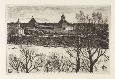 Тупикин Р. Ф. Крепость Старая Ладога. 1984. Офорт. Размер листа 25,5х34 см. Хорошее состояние. 